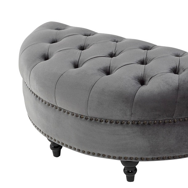 グレーベルベットハーフムーンスツール　VINCENT