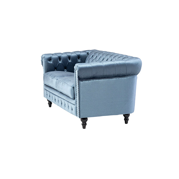 ブルーベルベットコンパクトチェスターフィールド2.5シーターソファ　VINCENT(ヴィンセント)