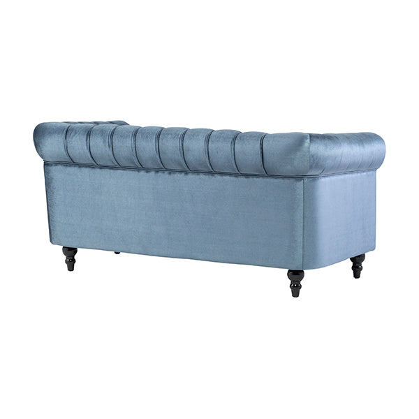 ブルーベルベットコンパクトチェスターフィールド2.5シーターソファ　VINCENT(ヴィンセント)