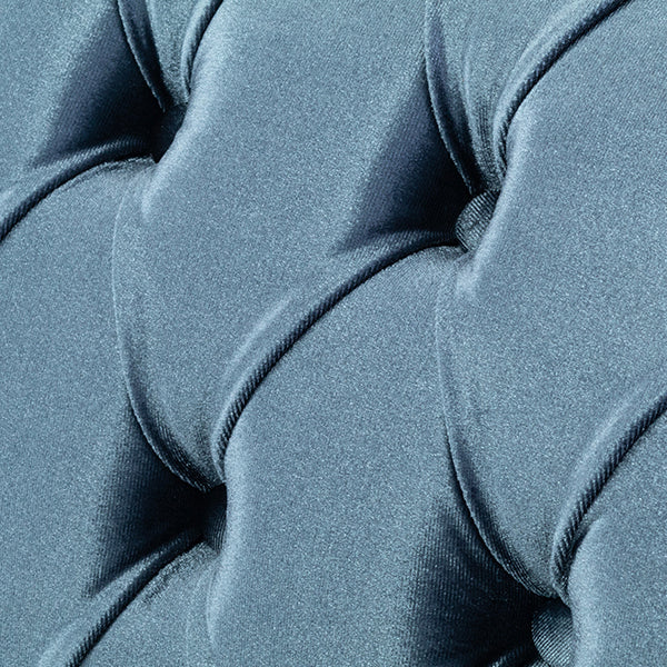 ブルーベルベットコンパクトチェスターフィールド2.5シーターソファ　VINCENT(ヴィンセント)