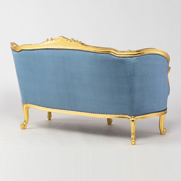 ロココラグジュアリー2シーターソファ　ギルディングゴールド x ブルーベルベット