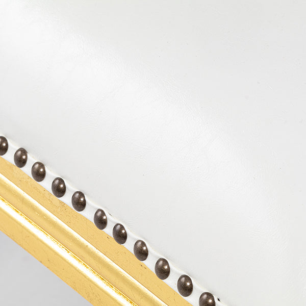 ロココ調スツール　ギルディングゴールド x PUホワイト　Sサイズ