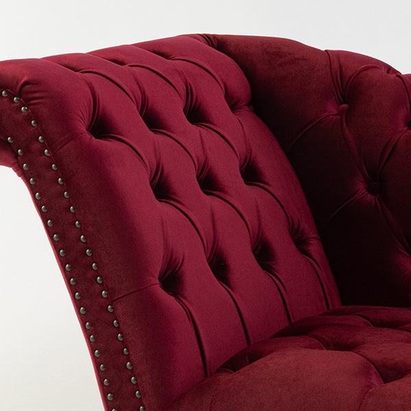 レッドベルベットチェスターフィールドカウチソファ　VINCENT(ヴィンセント)