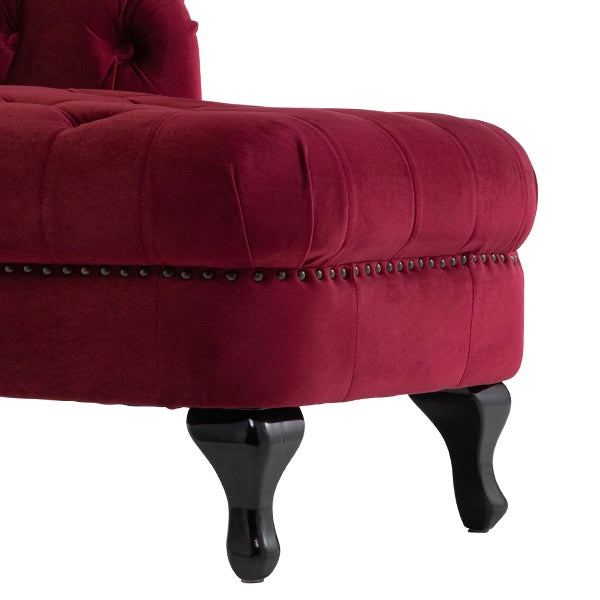 レッドベルベットチェスターフィールドカウチソファ　VINCENT(ヴィンセント)