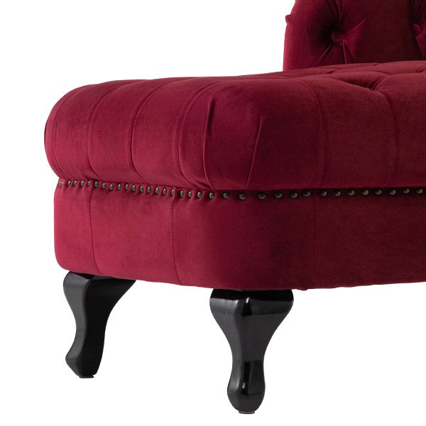 レッドベルベットチェスターフィールドカウチソファ　VINCENT(ヴィンセント)