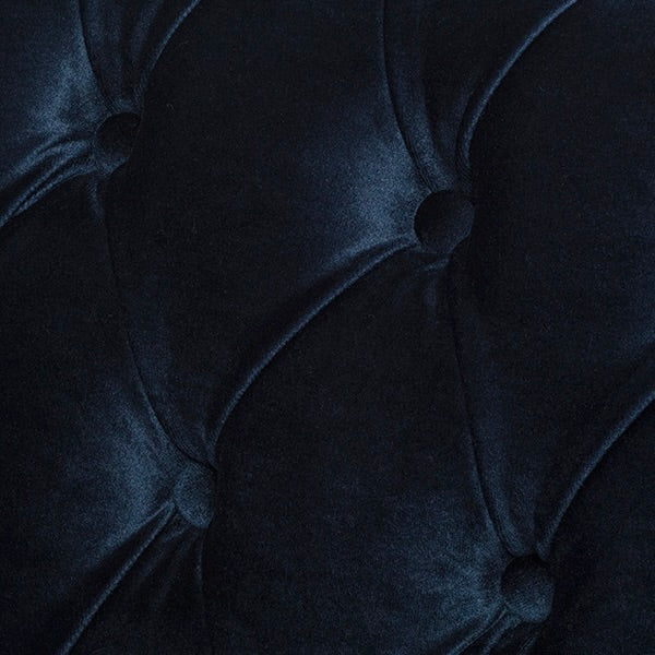 ネイビーブルーベルベットコンパクトチェスターフィールド2シーターソファ　VINCENT