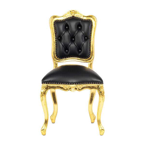 スカルバットレリーフシングルチェア　ギルディングゴールド x ブラック