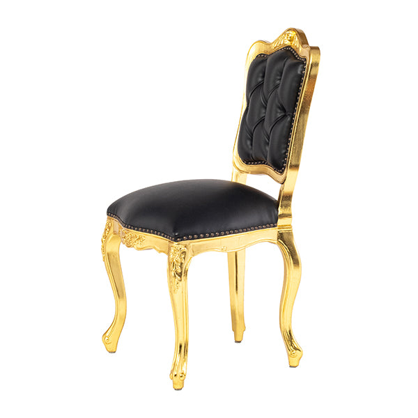 スカルバットレリーフシングルチェア　ギルディングゴールド x ブラック