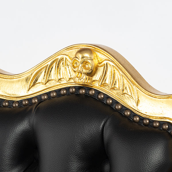 スカルバットレリーフシングルチェア　ギルディングゴールド x ブラック