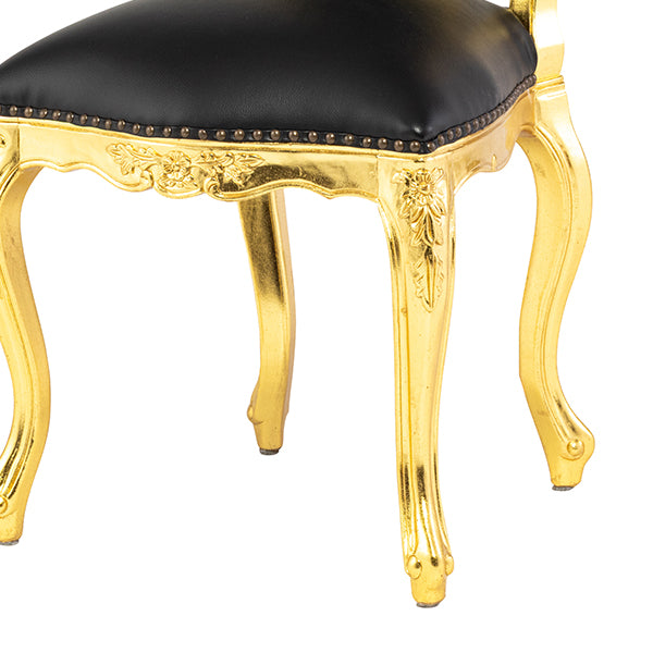 スカルバットレリーフシングルチェア　ギルディングゴールド x ブラック