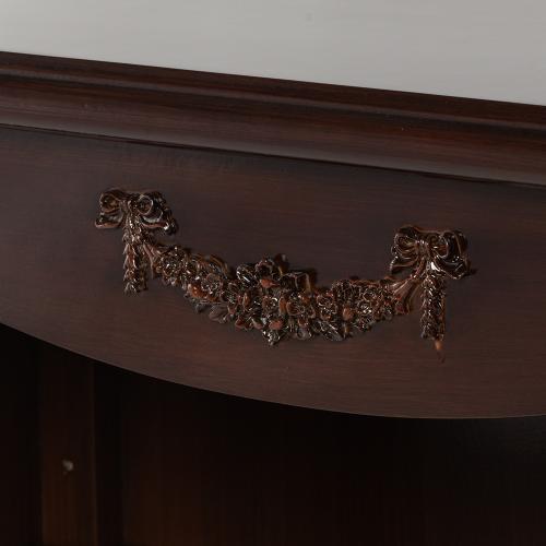 ロココ調　木製オープンブックケース　ブラウン