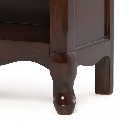 ロココ調　木製オープンブックケース　ブラウン