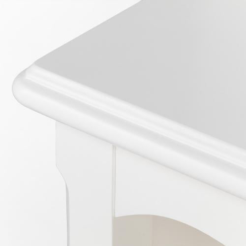 ロココ調　木製オープンブックケース　ホワイト