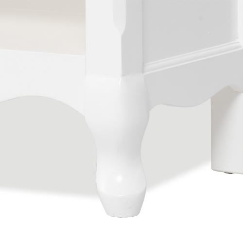 ロココ調　木製オープンブックケース　ホワイト