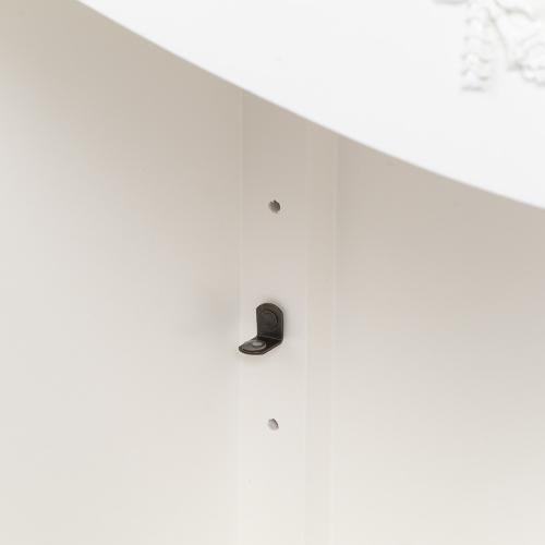 ロココ調　木製オープンブックケース　ホワイト