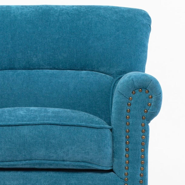 ブルーファブリックヴィンテージスタイル2シーターソファ　VINCENT(ヴィンセント)