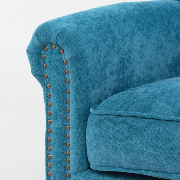 ブルーファブリックヴィンテージスタイル2シーターソファ　VINCENT(ヴィンセント)