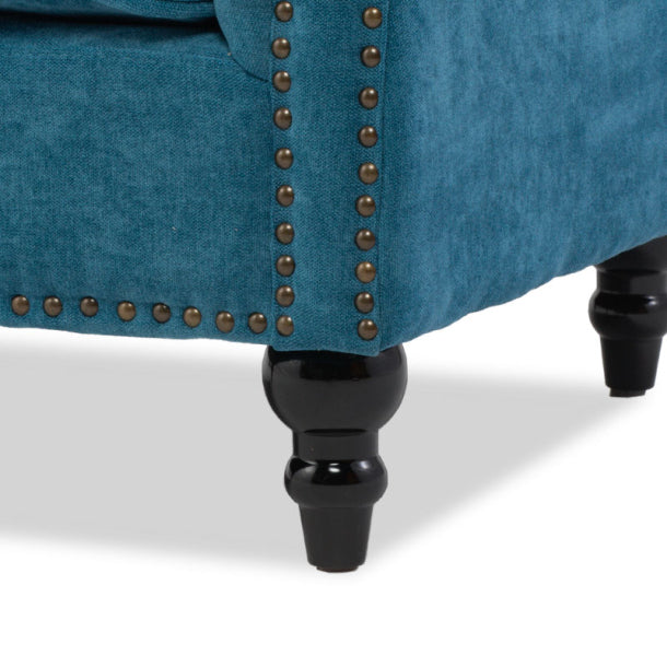 ブルーファブリックヴィンテージスタイル2シーターソファ　VINCENT(ヴィンセント)