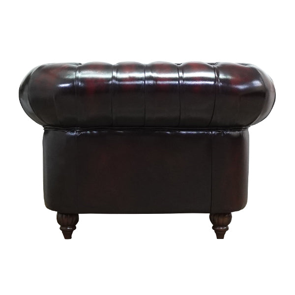 ウォッシュオフレッドレザーチェスターフィールドシングルソファ　CLUBMAN(クラブマン)