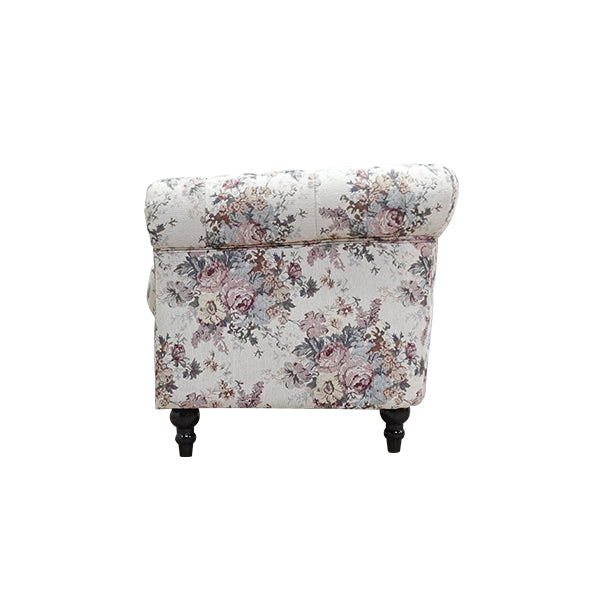 フラワーファブリックコンパクトチェスターフィールド2シーターソファ　VINCENT