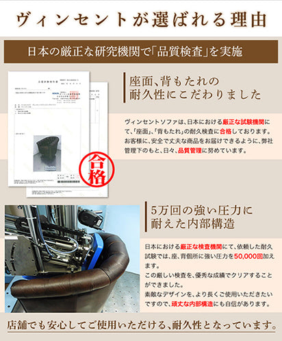 イエローファブリックコンパクトチェスターフィールド2.5シーターソファ　VINCENT(ヴィンセント)