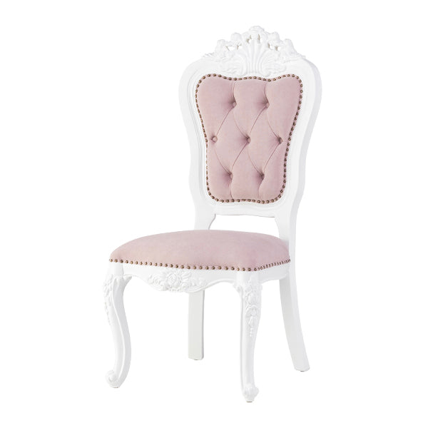 ロココシングルチェア　ホワイト x シャーベットピンク