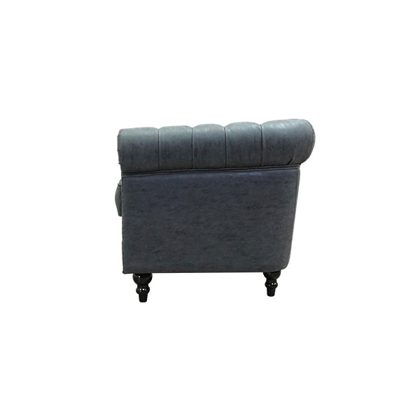 ヴィンテージブラックPUレザーコンパクトチェスターフィールド2.5シーターソファ　VINCENT(ヴィンセント)