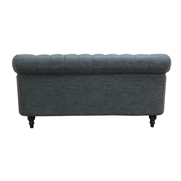 ヴィンテージブラックPUレザーコンパクトチェスターフィールド2.5シーターソファ　VINCENT(ヴィンセント)