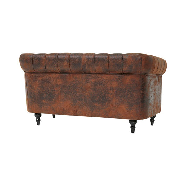 ヴィンテージレザー調ファブリックコンパクトチェスターフィールド2.5シーターソファ　VINCENT(ヴィンセント)