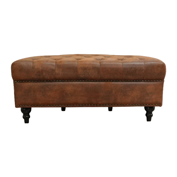 ヴィンテージレザー調ファブリックハーフムーンスツール　VINCENT