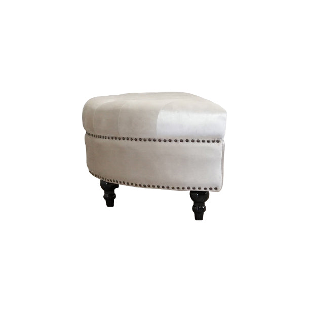 パールホワイトベルベットハーフムーンスツール　VINCENT