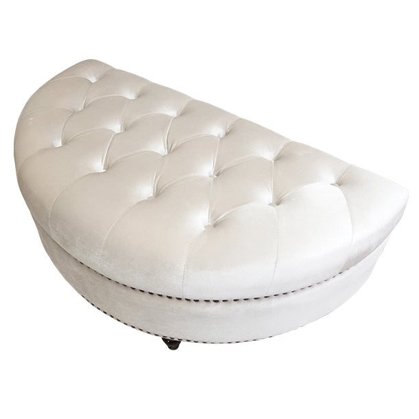 パールホワイトベルベットハーフムーンスツール　VINCENT