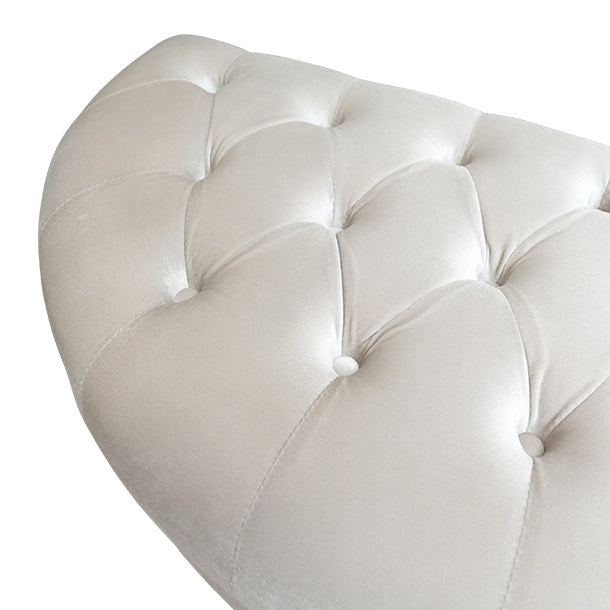 パールホワイトベルベットハーフムーンスツール　VINCENT