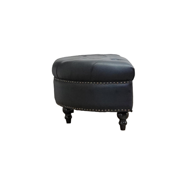 ブラックPUレザーハーフムーンスツール　VINCENT