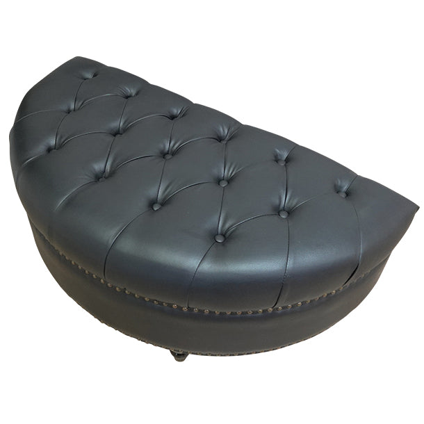 ブラックPUレザーハーフムーンスツール　VINCENT