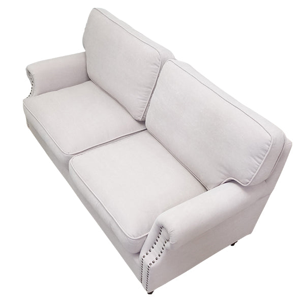 シャーベットピンクファブリックヴィンテージスタイル2.5シーターアームソファ　Bricks