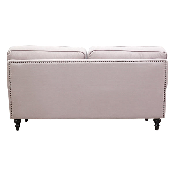 シャーベットピンクファブリックヴィンテージスタイル2.5シーターアームソファ　Bricks