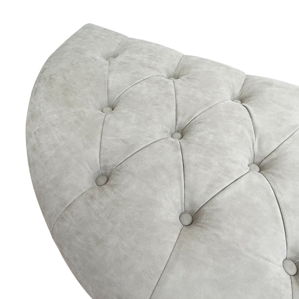 ライトグレーPUレザーハーフムーンスツール　VINCENT