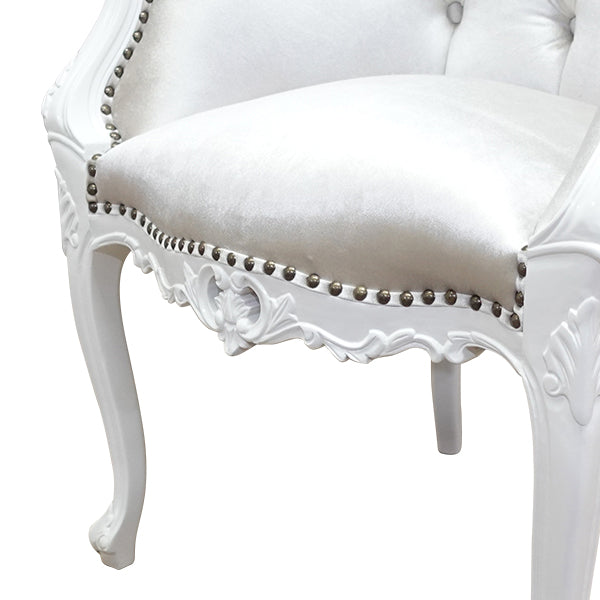 ロココホワイトフレームアームチェア　Symphony(シンフォニー)