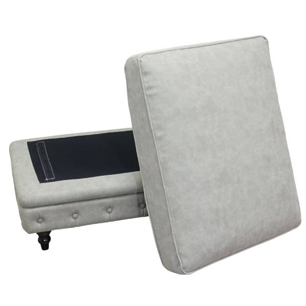 ライトグレーPUレザークッションスツール　freestyle