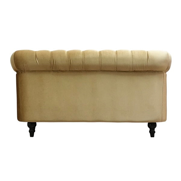 ゴールドベルベットコンパクトチェスターフィールド2シーターソファ　VINCENT(ヴィンセント)