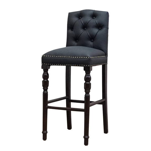 ブラックPUレザーチェスターフィールドカウンターチェア　Vincent(ヴィンセント)シリーズ