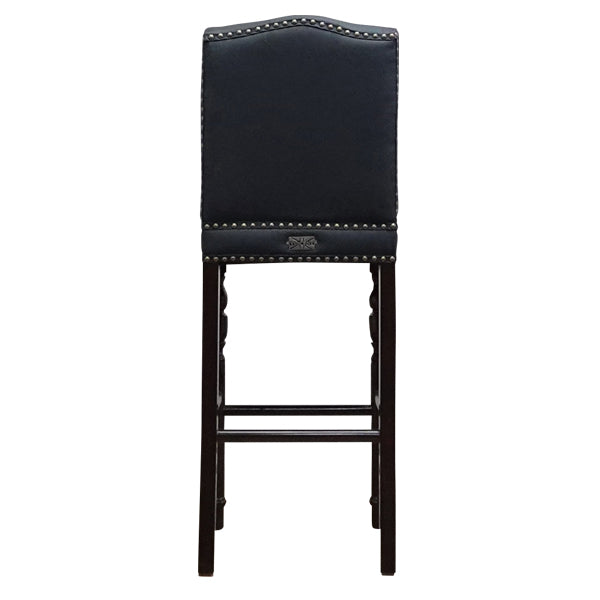 ブラックPUレザーチェスターフィールドカウンターチェア　Vincent(ヴィンセント)シリーズ