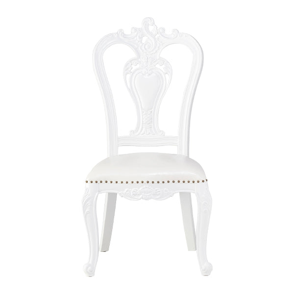 ロココシングルチェア　ホワイト x ホワイトPUレザー　ANTIQUE FLEX PRODUCT