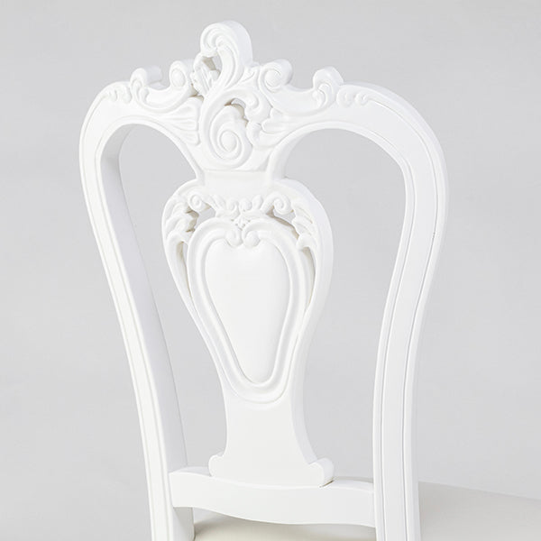 ロココシングルチェア　ホワイト x ホワイトPUレザー　ANTIQUE FLEX PRODUCT