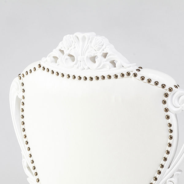ロココシングルチェア　ホワイト x ホワイトPUレザー　ANTIQUE FLEX PRODUCT
