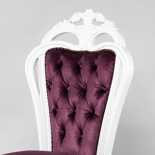 ロココシングルチェア　ホワイト x パープルベルベット　ANTIQUE FLEX PRODUCT