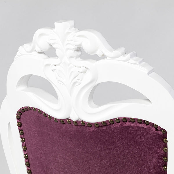 ロココシングルチェア　ホワイト x パープルベルベット　ANTIQUE FLEX PRODUCT