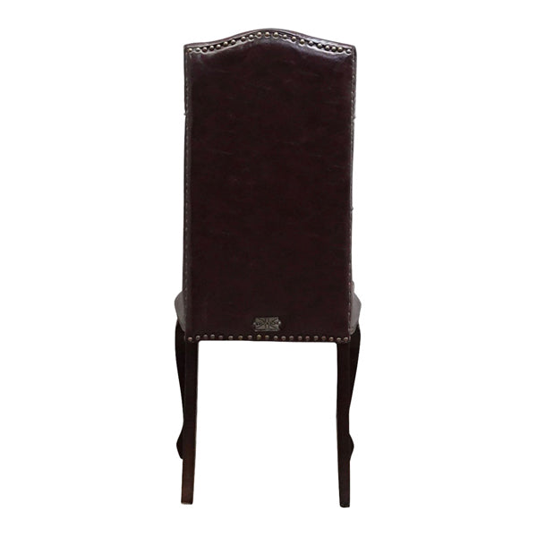 ダークブラウンPUレザーカブリオールレッグハイバックチェア