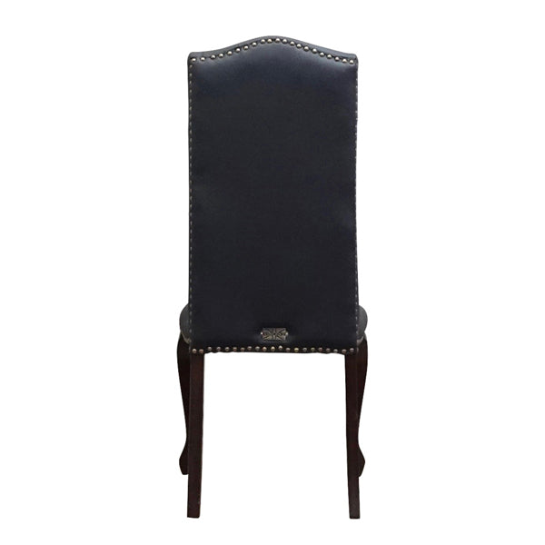 ブラックPUレザーカブリオールレッグハイバックチェア